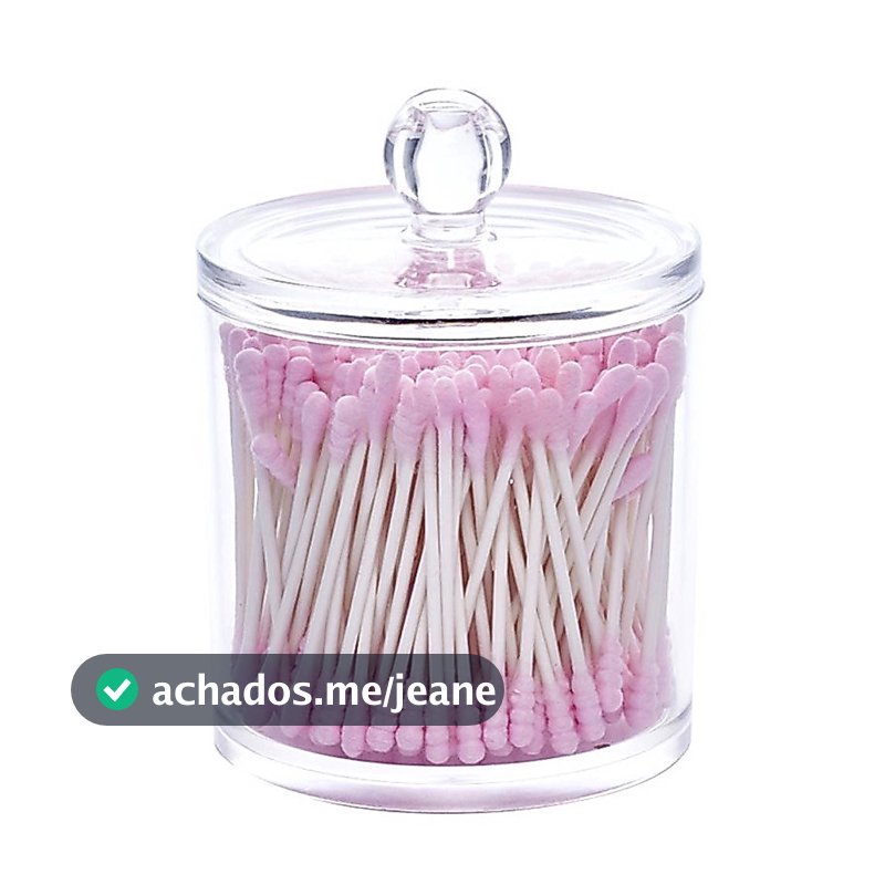 Porta Cotonetes E Algodão Organizador Com Tampa E Em Acrílico Multiuso Universal Prático Vitrine