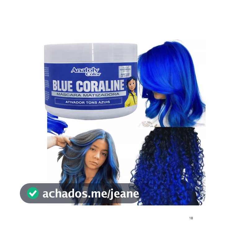 Máscara Super Tonalizante  Blue Azul Intenso Sem Amônia Resultado 100% Natural Anatoly 300g
