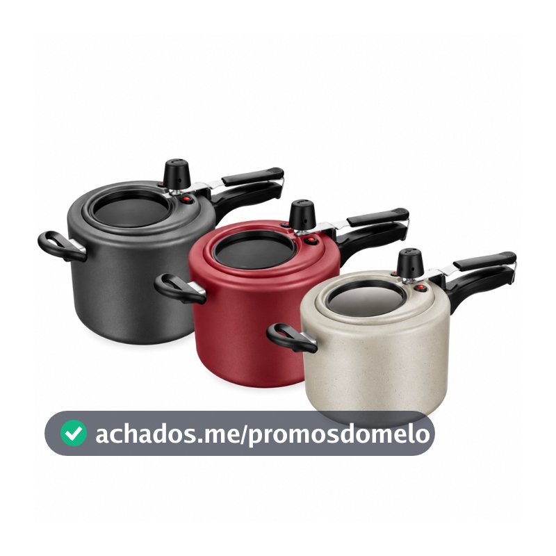Panela de Pressão 4,5L Com Visor Fechamento Interno Antiaderente MTA CORES