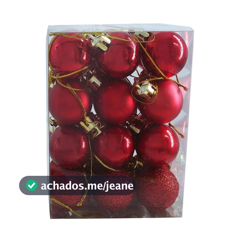 Kit Com 24 Bolas Natalina Arles Pequena 2,5cm Várias Cores