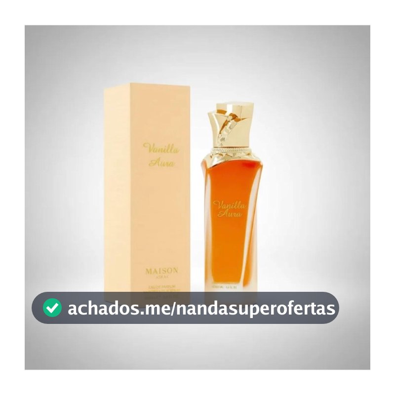 Perfume Árabe Maison Asrar Vanilla Aura EDP Gourmand Unissex Com Fixação Prolongada E Notas De Bergamota E Baunilha