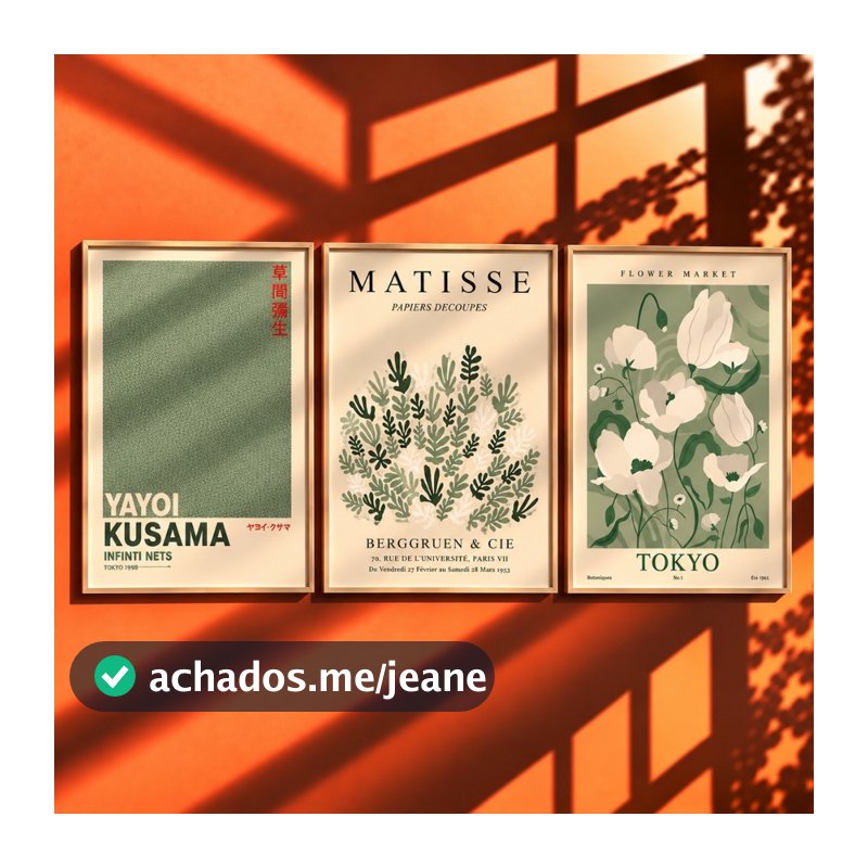 Quadro decorativo Modern Nordic Sage Green Flowe sala quarto interno da casa