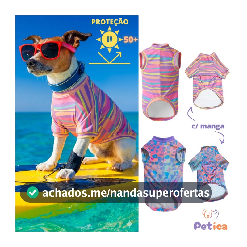 Roupa para Cachorro com Proteção UV 50+ | Roupa Pet Verão Praia Piscina para Cães e Gatos