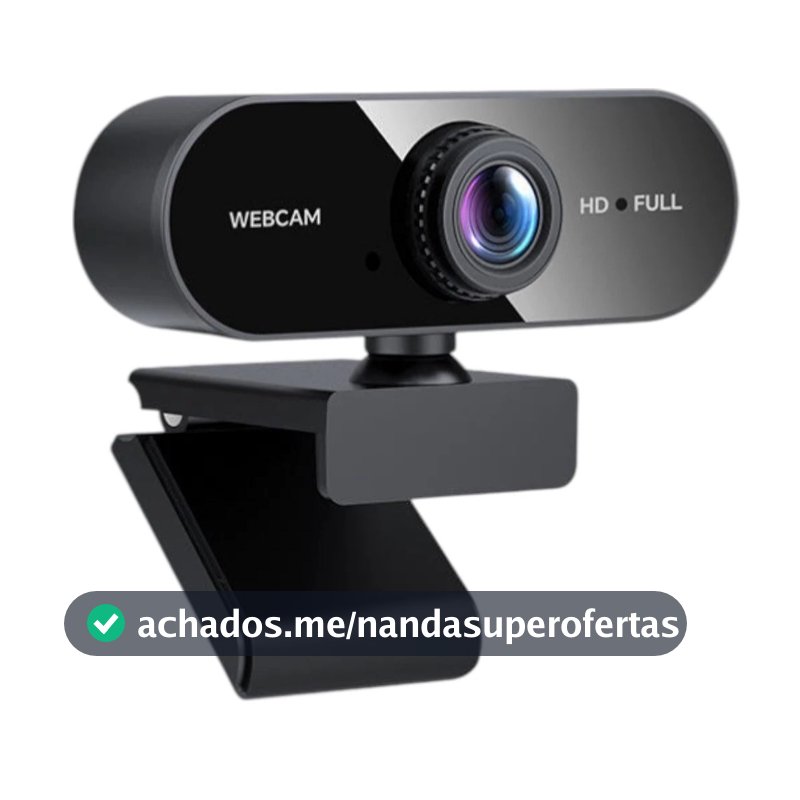 Webcam Computador Full HD câmera 1080x1920p Com Microfone 2MP USB Plug Play Home Office