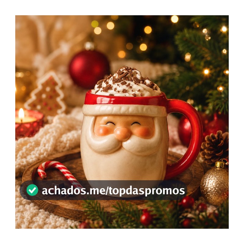 Caneca Natal Papai Noel 330ml Cerâmica Com Alça Presente Natalina Presenteável Decoração