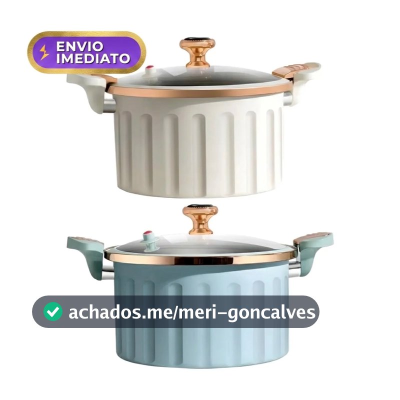 Panela de Micro Pressão Antiaderente 7 Litros Off White para Fogão a Gás