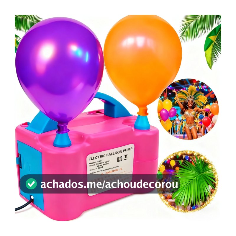 Inflador Elétrico de Balões Bexigas 110v/220v Festa Ornamentação Bomba de Encher Bola de Festas，com 2 Bicos，Bomba infláv