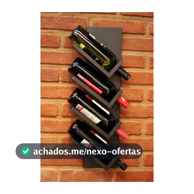 Suporte para vinhos adega de parede para 4 garrafas MDF alta qualidade