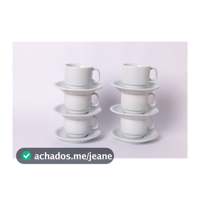 Conjunto 6 Xícaras Chá com Pires Bot Art Modelo Texas 200 ml