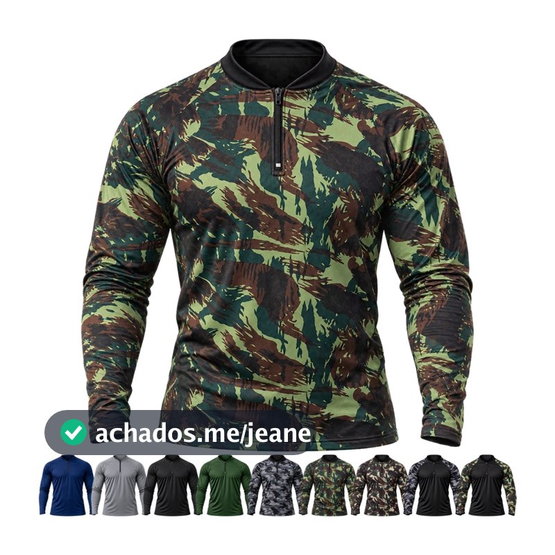 CAMISETA DE PESCA COM PROTEÇÃO UV CAMUFLADA + NF