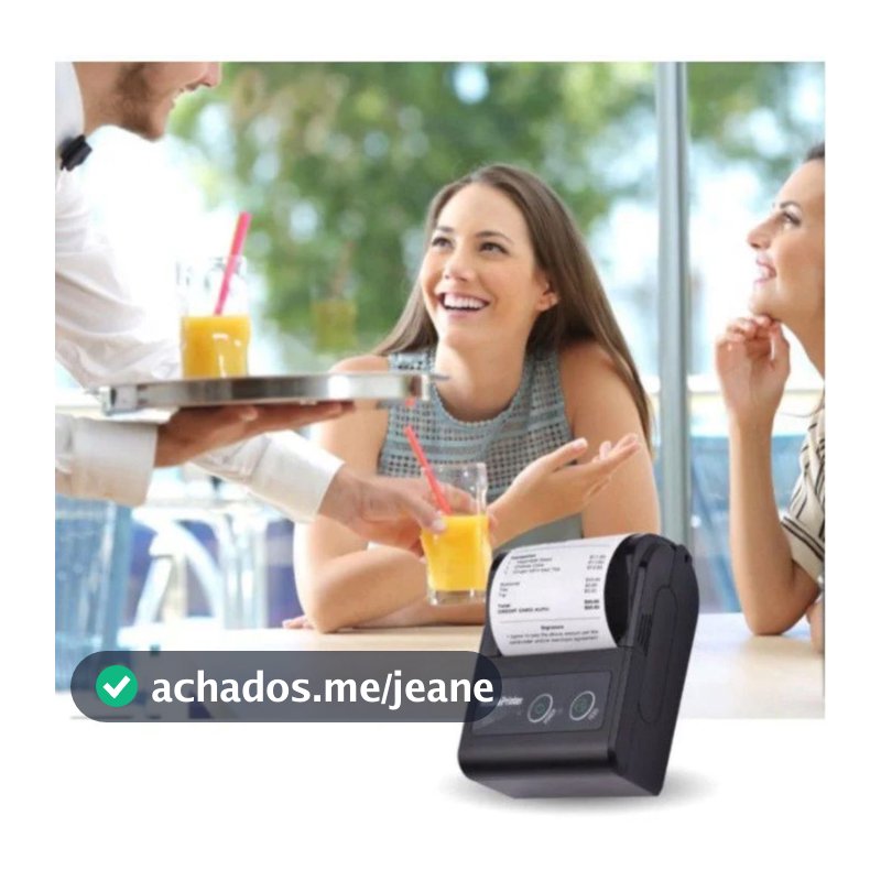 Mini Impressora Via Bluetooth Portátil Térmica 58mm Compatível Com Androide e IOS