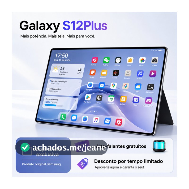 Galaxy Tablet S12 Plus 12,8 polegadas, 16 GB + 512 GB,  bateria de 10000 mAh 5G wifi | Trabalho e entretenimento
