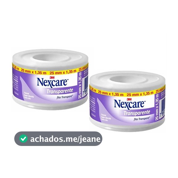 Kit com 2 Fita Transpore Nexcare 25MM X 1,35M