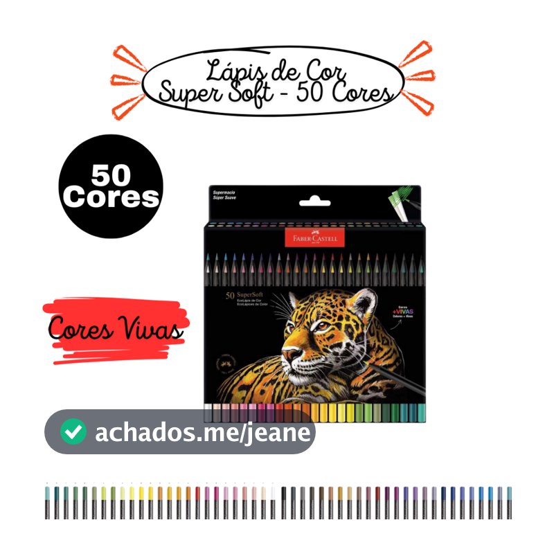 Lápis De Cor Supersoft Faber Castell 12/24/50 Cores Escolar Desenho Profissional Resistente Ecolápis