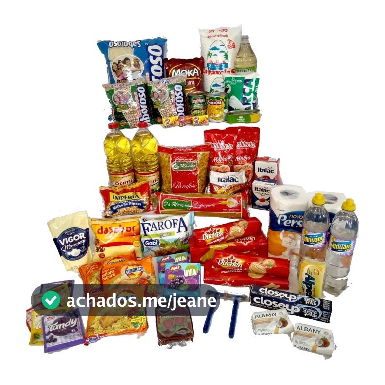 Cesta Básica COMPLETA (Alimentos, Higiene Pessoal e Produtos de Limpeza) 50 itens