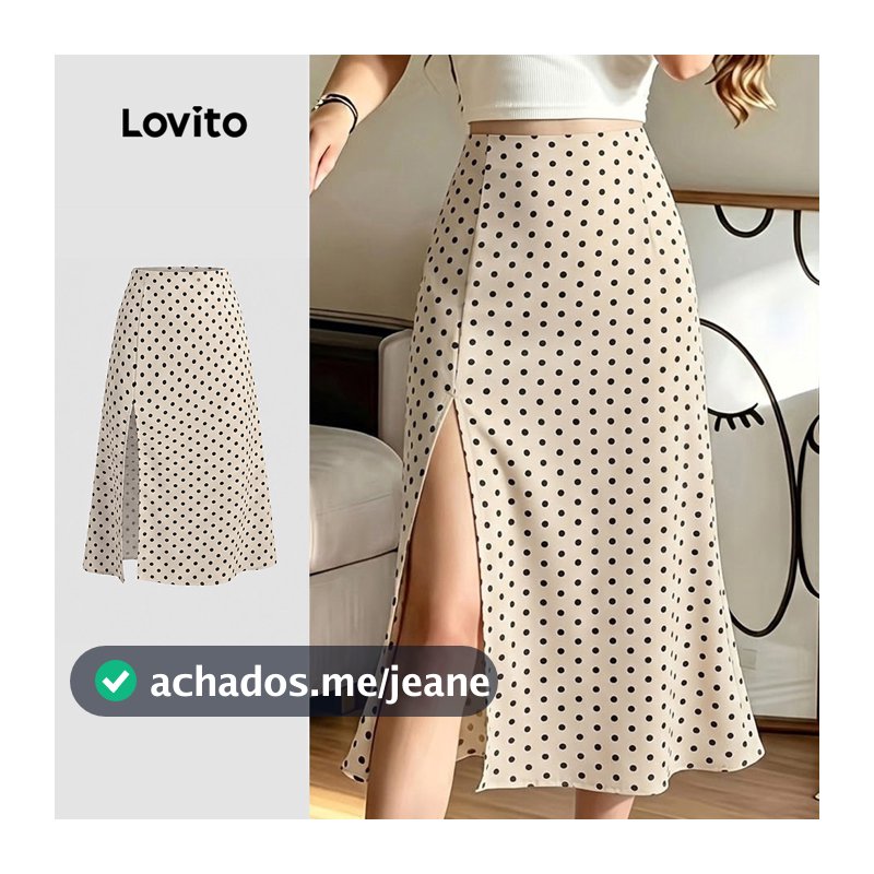 Lovito Saias Casuais com Fenda Na Frente Primavera/verão para Mulheres SKK8P2D1009
