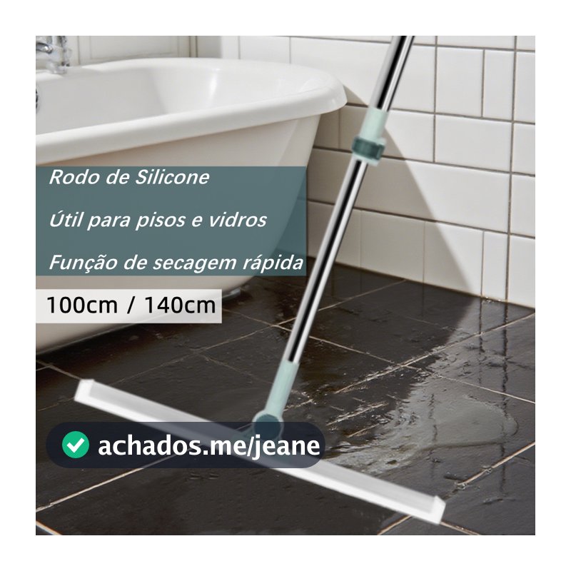 Vassoura Rodo Mágico Silicone – Limpeza Sem Esforço para Pisos e Vidros