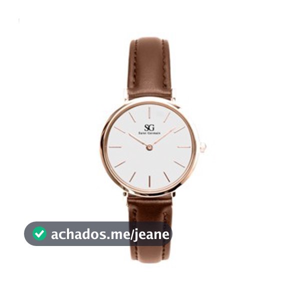 Relógio Feminino Couro Dourado Saint Germain Bronx Rosé Gold 32mm