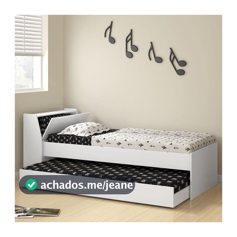Cama Solteiro Bicama Ditália BB-28 Branco