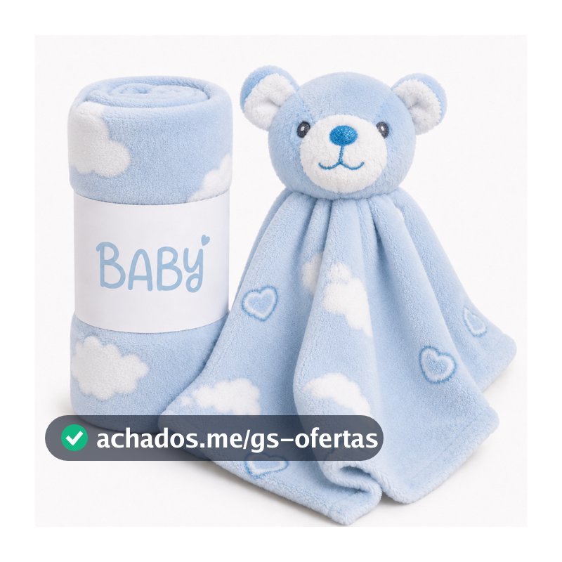 Kit Manta com Naninha Bebê Fleece Toque Super Macio Antialérgica Quentinho