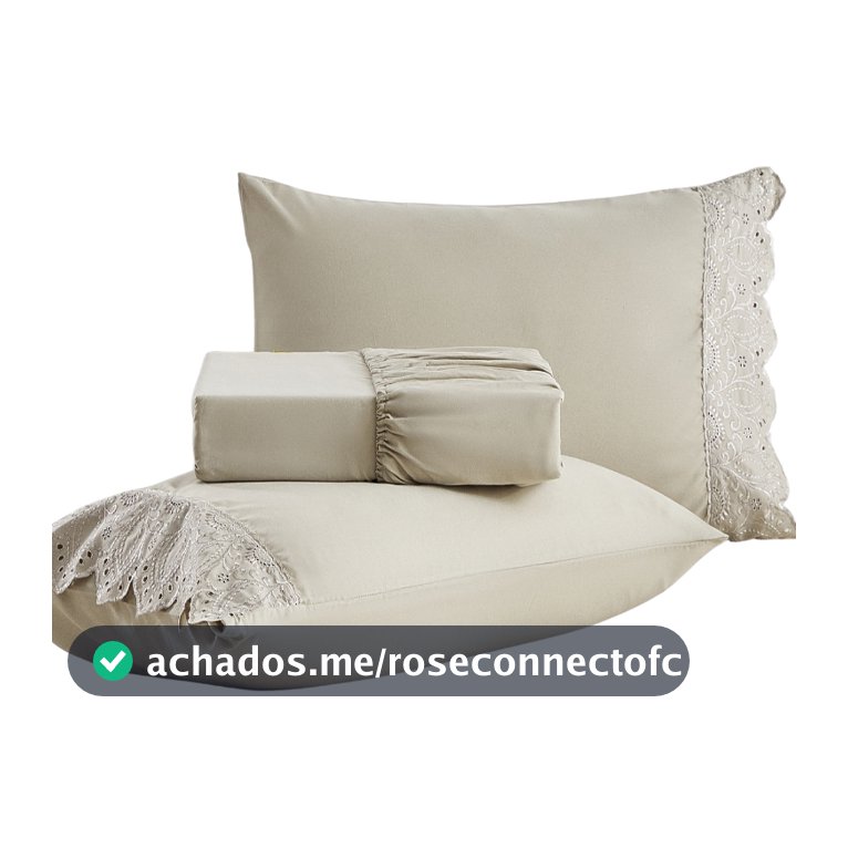 Jogo de Lençol Veneza Percal 300 fios Lese Bordado Inglês Micropercal King Queen Casal Solteiro
