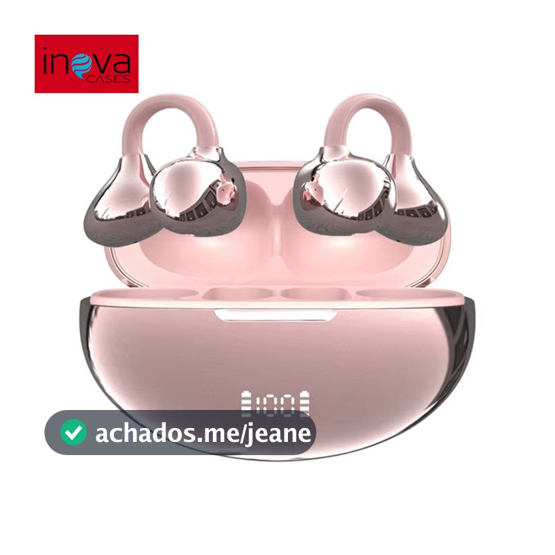 INOVA FreeClip Fone de Ouvido Bluetooth Sem Fio Design em C Digital de Bateria Chamadas Nítida