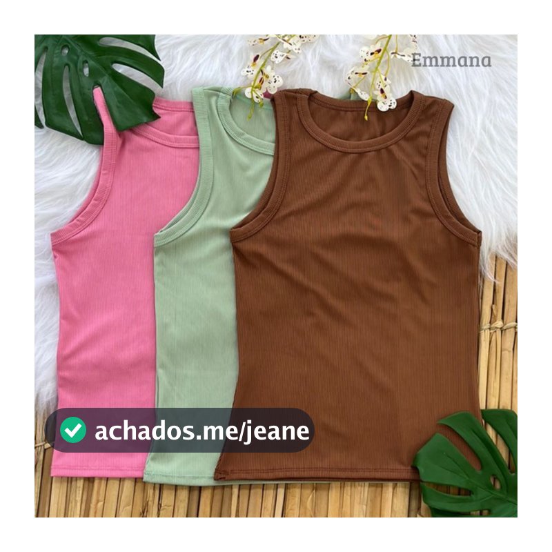 Kit 3 Regata Canelada Feminina Blusa Básica Camiseta Casual Dia a Dia