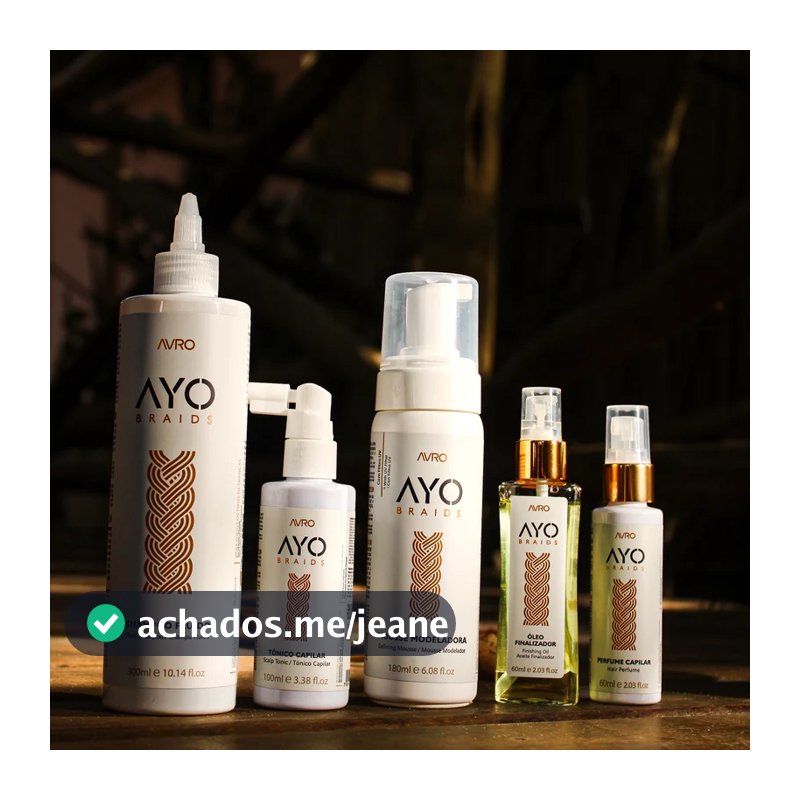 Kit para Tranças AYO Braids Avro - Shampoo + Tônico +  Mousse + Óleo + Perfume Capilar