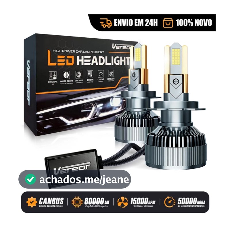 Par Lâmpada LED M60 300W 80000LM Super Branca 12V/24V para Carro e Caminhão H1 H3 H4 H7 H11 9005/HB3 9006/HB4