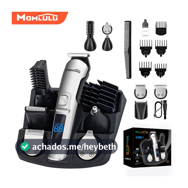 12 Em 1 Barbeador Eletrico Masculino Sem Fio Máquina De Barbear E Aparador Pelos Para Nariz Corpo Rosto E Bigode Bivolt