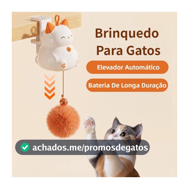 Brinquedo Interativo Inteligente para Gatos e Cães com Elevação Automática, Recarregável USB - Alivia o Tédio