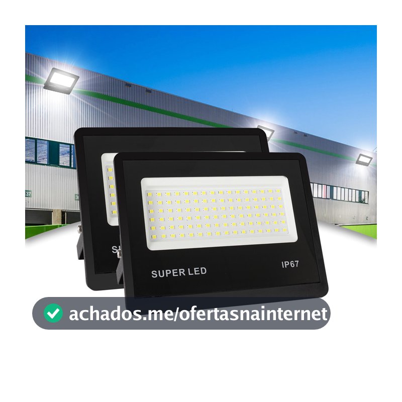 KIT 2 a 8 Refletor LED 500W Holofote Super Potente à Prova d'Água Área Externa Econômico IP67 Bivolt