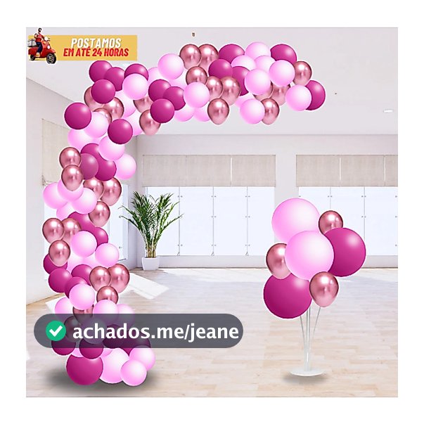 Kit 125 Balões Rosa Claro + Pink + Rosa Metalizado Para Festas e Aniversário