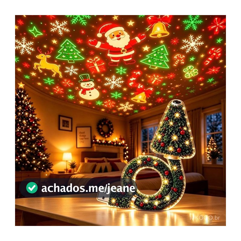 Projetor de árvore de Natal HD USB, fácil de usar, com 6 cenas festivas, luz de projetor de Natal, luz noturna de projeç