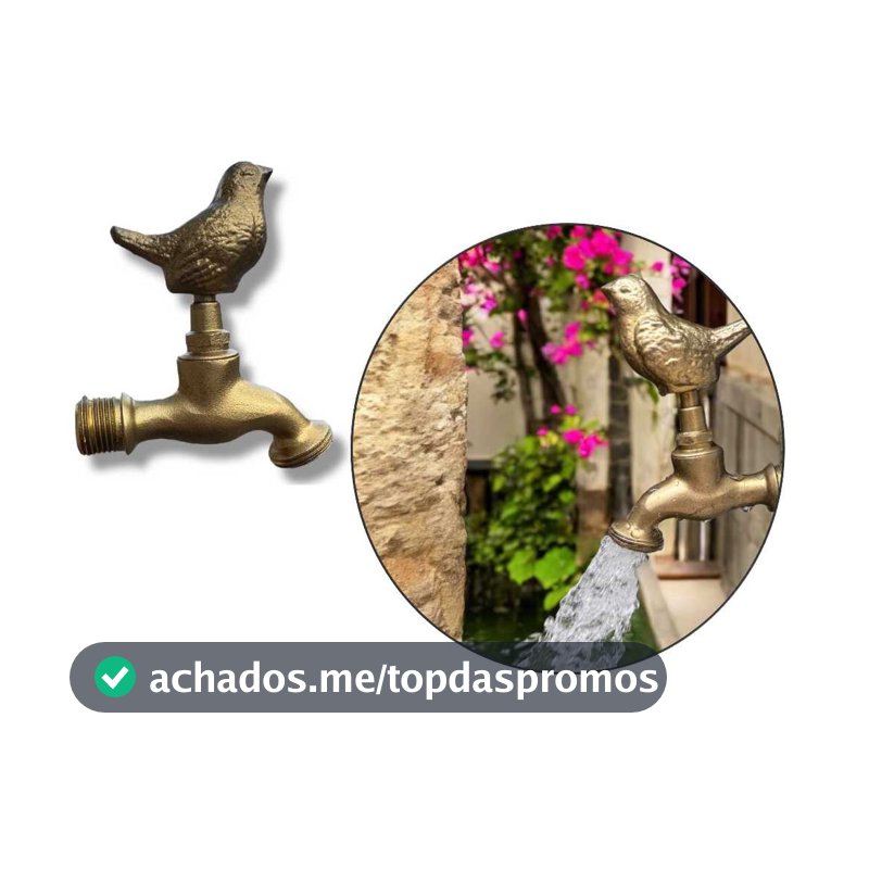 Torneira De Jardim Quintal em Metal Colonial Passarinho Decoração Casa Clássica Vintage Externa