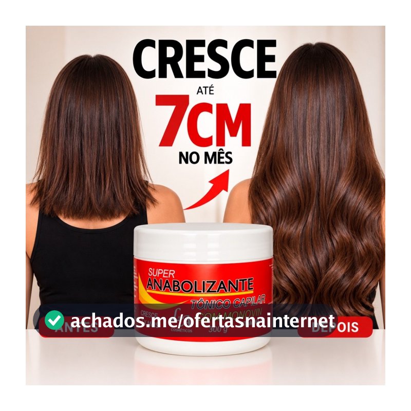 Cabelo Cresce Até 7 Cm Por Mês Creme Fortificante Capilar Hidratação Fortificação Tônico Cresimento Anabolizante Capilar