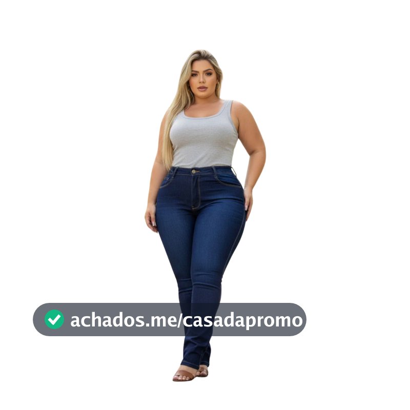 Calça Jeans Feminina Skinny Plus Size Cintura Alta Com Strech Curve