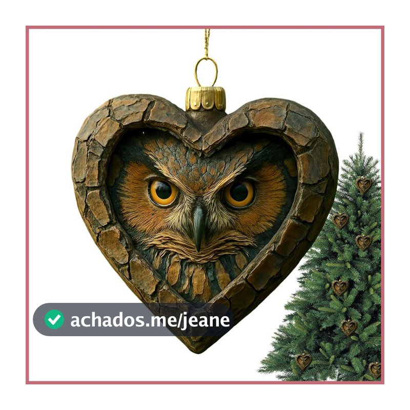 Ornamentos De Coruja 2D Acrílico Rústico Realista Design De Casca Pingente Floresta Animal Enfeites De Natal Para Parede