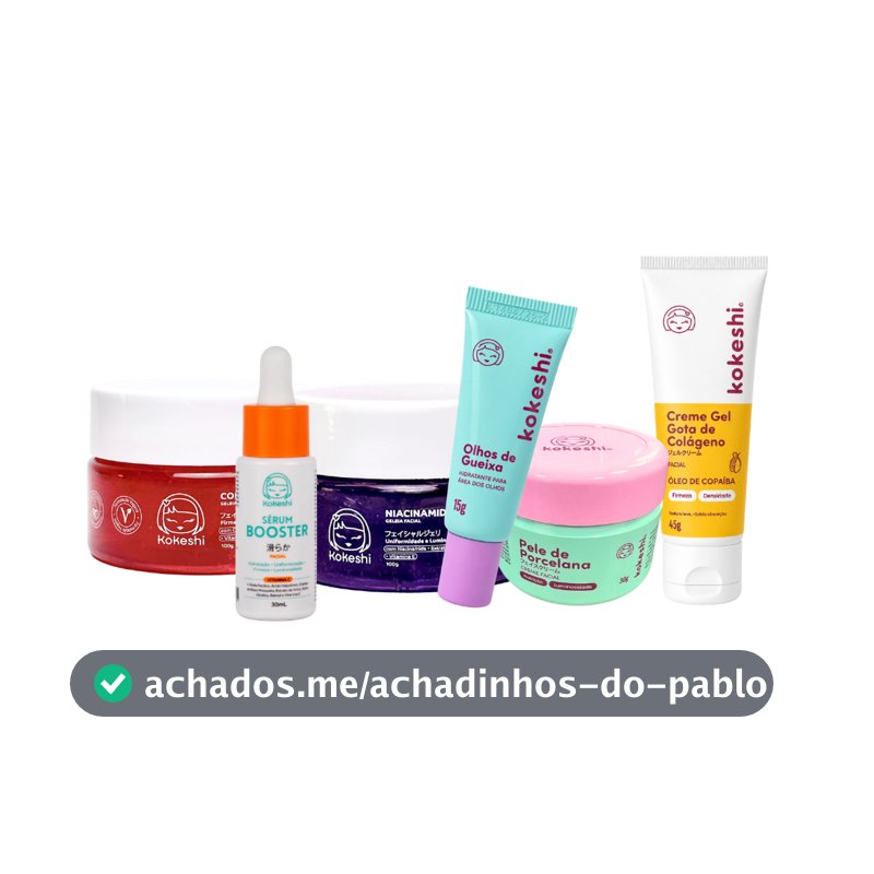 Kit Skincare Kokeshi Cosméticos Completo 6 Itens Hidratação e Tratamento Facial