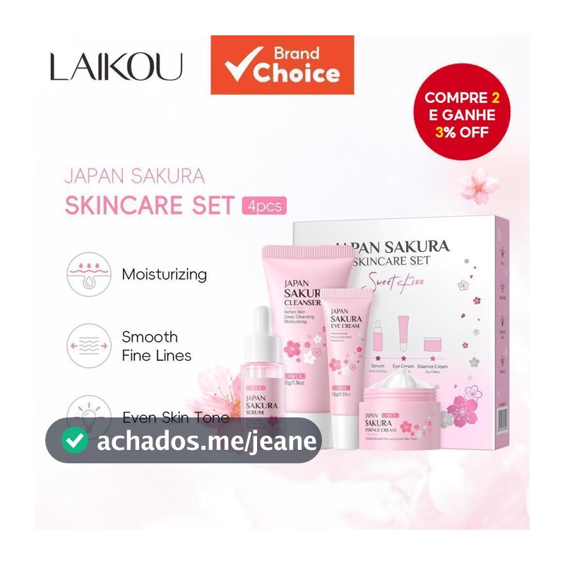 LAIKOU Sakura 4 Unidades/Conjunto Hidratante Para Clarear Manchas Da Pele Fade Dark Circle Eye Cream