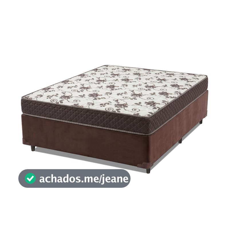 Cama Box Casal Colchão Espuma D33 Marquês 138x188x57cm Marrom Umaflex - Suporta até 90kg por Pessoa