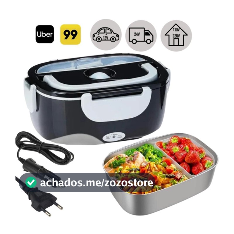 Marmita Elétrica Veicular Tomada Bivolt 110V/220V E 12V/24V - Marmita Térmica Para Comida