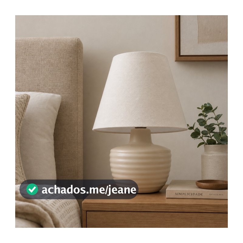 Abajur Mesa Luminaria Bivolt Decoração Cerâmica Quarto Sala