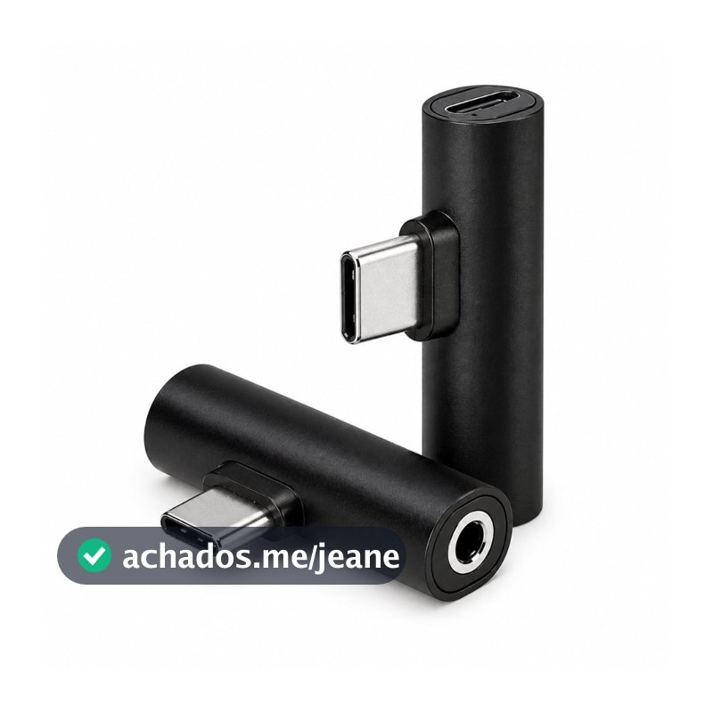 Adaptador Tipo C Macho para X 2 Tipo C Fêmea Áudio  Fone  – Não possue Chip DAC