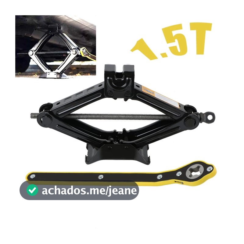 Macaco universal de 1500 kg para automóveis com chave de catraca que reduz o esforço
