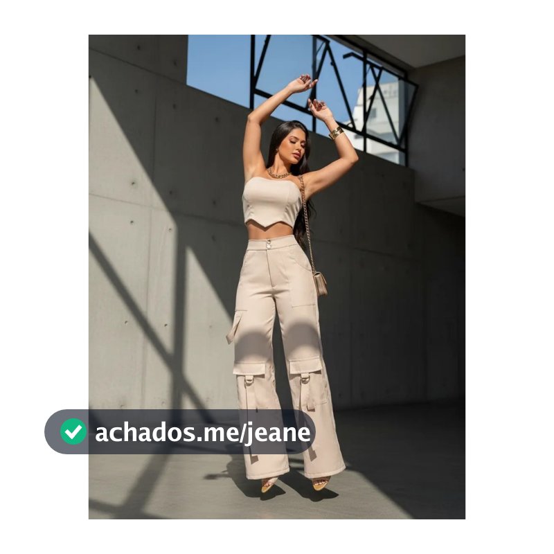 Calça Cargo Feminina Wide Leg Alfaiataria Elegante PP ao XGG