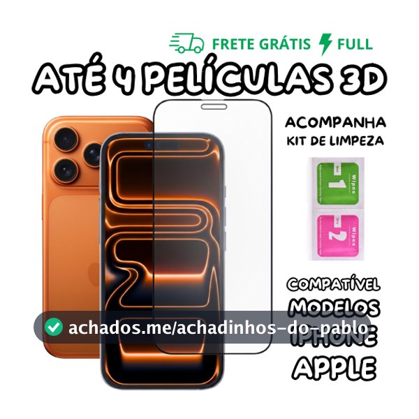 4 OU 2 PELÍCULAS DE VIDRO 3D PARA IPHONE TODOS MODELOS PARA IOS 7 8 XS XR 11 12 13 14 15 16 17 MAX