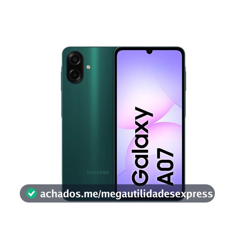 Celular Samsung Galaxy A07 128GB, 4GB, Câmera 50MP, Tela 6.7", Proteção IP54, Processador 6nm
