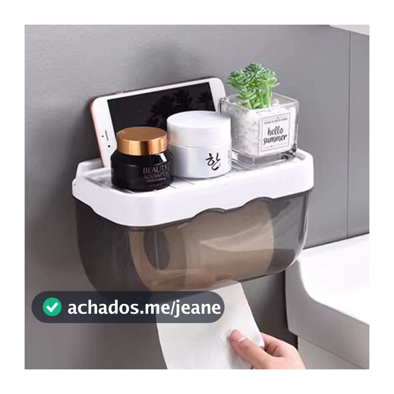 Suporte De Parede Banheiro/Caixa Organizadora Com Papel Higiênico/Sem Furar pronta entrega