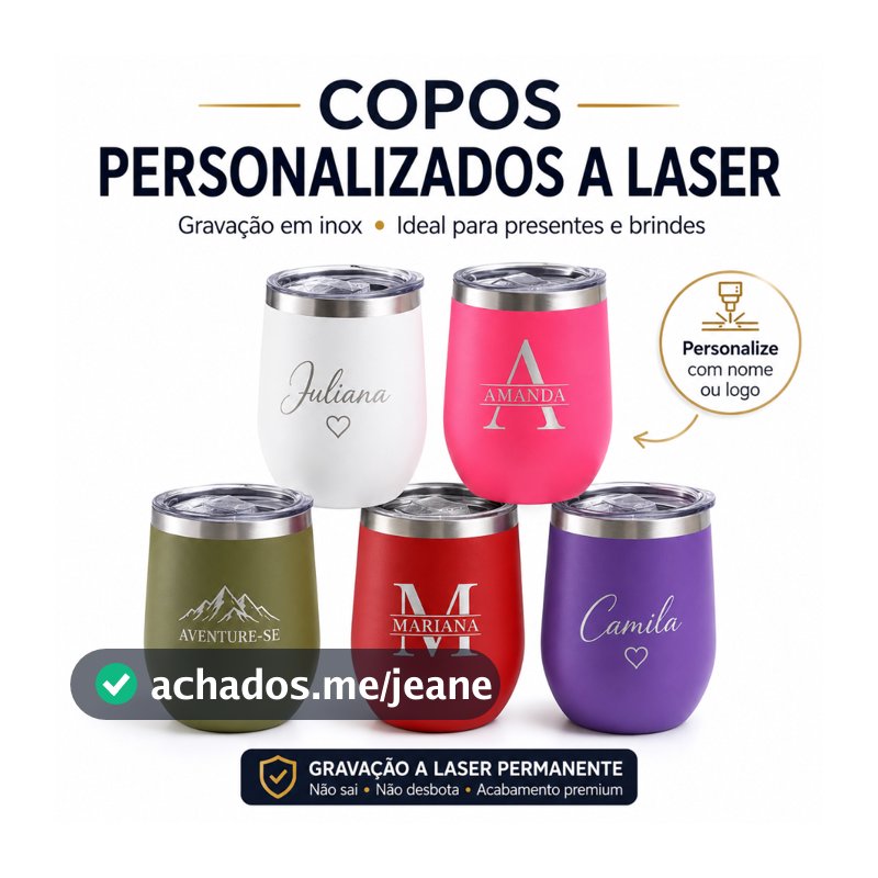 Copo Térmico Cuia Personalizado Nome Logo Gravação a Laser Inox Presente Premium